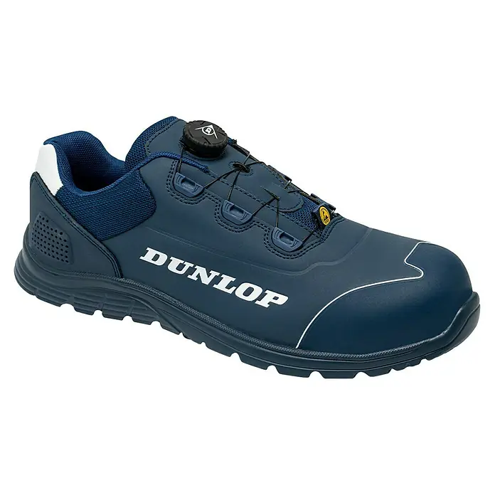 Dunlop Zapato bajo de seguridad Matt - 44, Clase de protección según EN ISO 20345: S3, Azul navy - Zapato de seguridad Dunlop: Zapato azul marino con cierre BOA para mayor comodidad y seguridad en el trabajo diario.