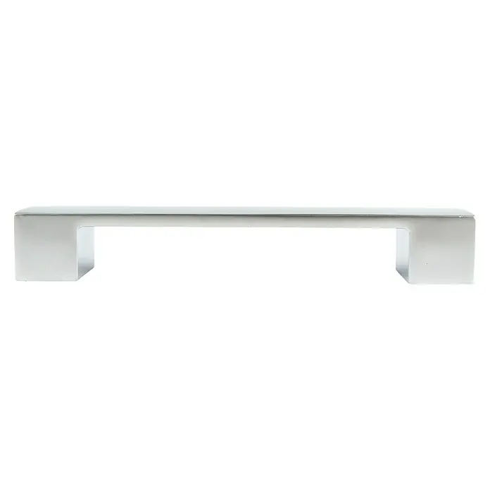 Rei Möbelgriff - Lochabstand: 128 mm, Aluminium, Aluminium, L x B x H: 163 x 24 x 25 mm - Modernes, rechteckiges, silberfarbenes Metallzuggriff für Schränke oder Schubladen.