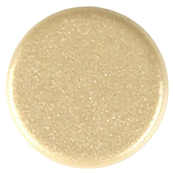 Rei Möbelknopf 861 - L x B x H: 24 x 15 x 15 mm, Zinkdruckguss, Gold - Hellbeige, runde Scheibe mit strukturierter Oberfläche.