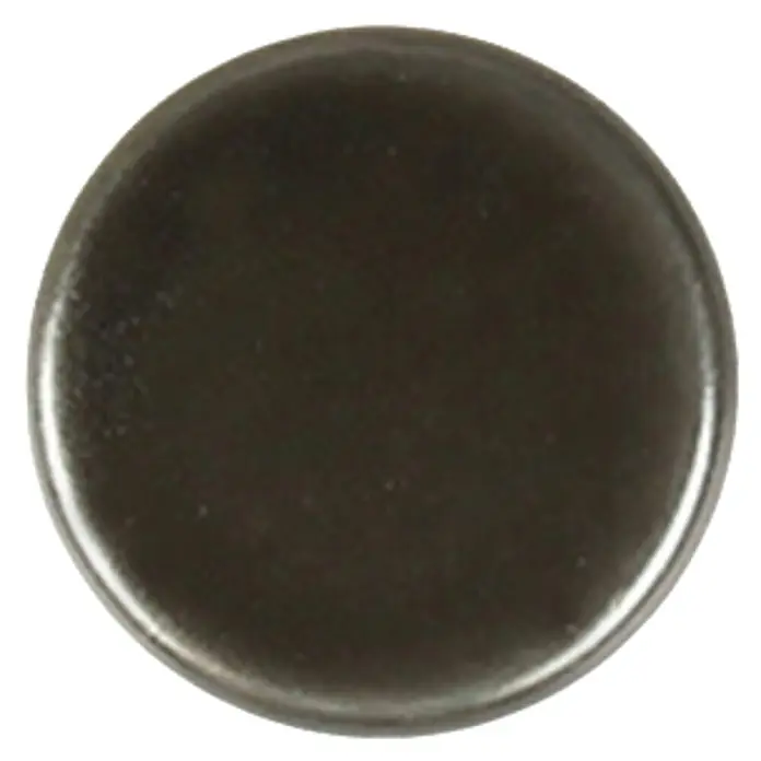 Rei Möbelknopf 861 - L x B x H: 24 x 15 x 15 mm, Zinkdruckguss, Grau - Dunkler, runder, leicht gewölbter Knopf oder Kappe, möglicherweise aus Metall oder poliertem Kunststoff.