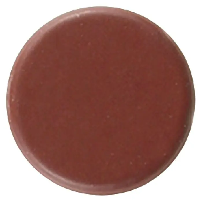 Rei Möbelknopf 861 - L x B x H: 24 x 15 x 15 mm, Zinkdruckguss, Rot - Runde, dunkelbraune Kunststoffkappe.