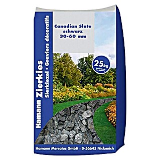 Hamann Mercatus Schieferplättchen Canadian Slate (Schwarz, Steinkörnung: 30 mm - 60 mm, 25 kg)