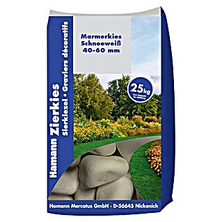 Hamann Mercatus Marmorkiesel (Schneeweiß, Körnung: 40 mm - 60 mm, 25 kg)