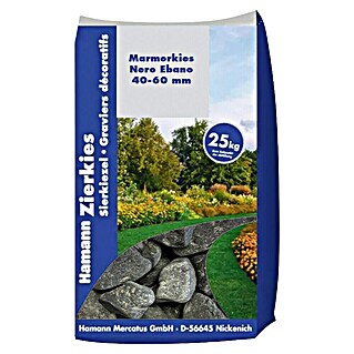 Hamann Mercatus Marmorkiesel (Nero Ebano, Körnung: 40 mm - 60 mm, 25 kg)