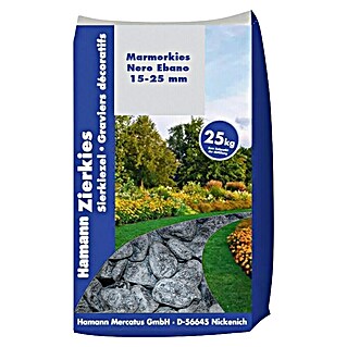Hamann Mercatus Marmorkiesel (Nero Ebano, Körnung: 15 mm - 25 mm, 25 kg)