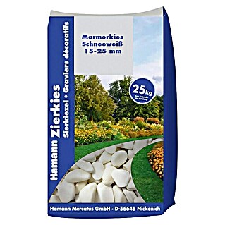 Hamann Mercatus Marmorkiesel (Schneeweiß, Körnung: 15 mm - 25 mm, 25 kg)