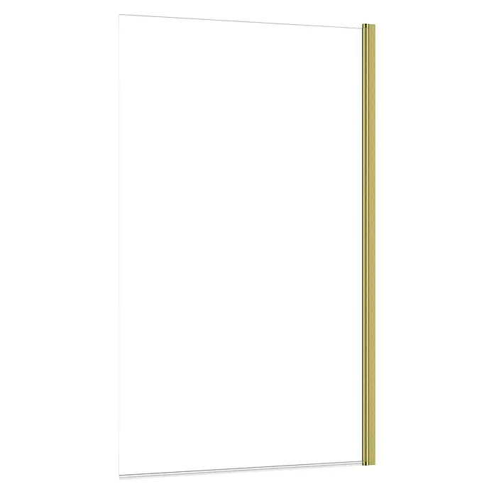 Aurlane Badewannenaufsatz Essential - B x H: 80 x 140 cm, 1 Stk., Gold - Weißes Display-Panel mit vertikaler goldener Kante rechts.