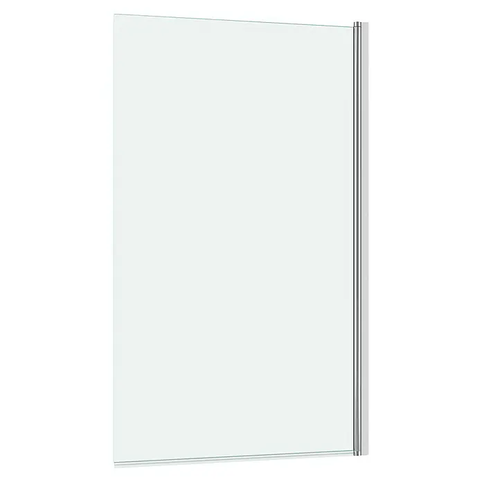 Aurlane Badewannenaufsatz Essential - B x H: 70 x 120 cm, 1 Stk., Silber - Klarglas-Duschwand mit silberfarbenem Vertikalrahmen.
