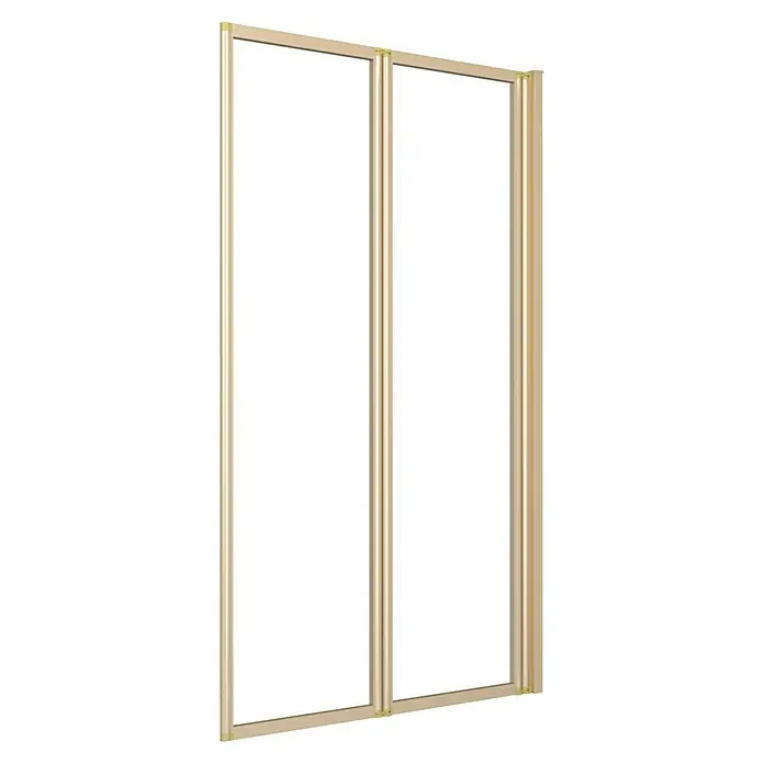 Aurlane Badewannenaufsatz Duo - B x H: 70 x 120 cm, 2 Stk., Gold - Verstellbarer, hellgoldener Rahmen für einen zweigeteilten Raumteiler.