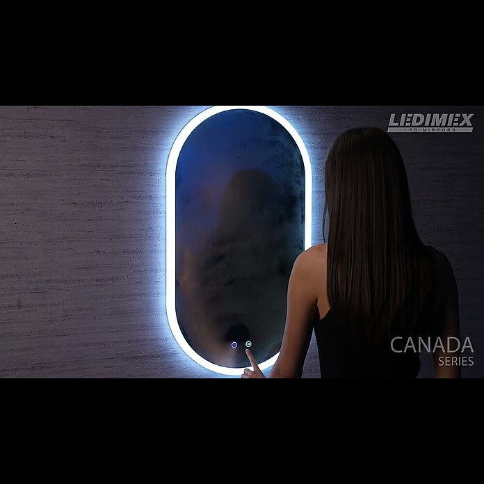 LedImex Espejo con luz LED Canadá (90 x 50 cm, Sensor, Función antivaho) | BAUHAUS
