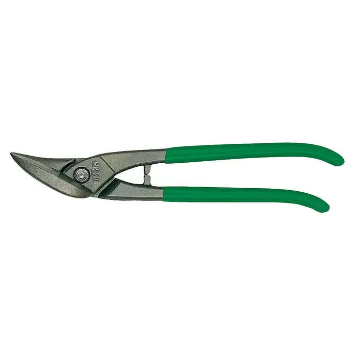 Bessey Ideal-Schere D116-260-SB - Länge: 260 mm, Schnittlänge: 34 mm - Die Bild zeigt eine Blechschere von Bessey mit grünen Griffen, ideal zum Schneiden von Metallen. Präzise und robust für den professionellen Einsatz.