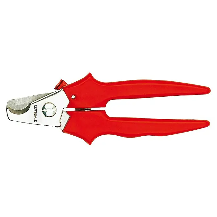 Bessey Kabelschere D49 - Länge: 160 mm - Eine rote Krallenzange mit einer Klinge aus rostfreiem Stahl für die Pflege von Haustieren.