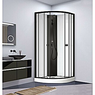 Aurlane Komplettdusche Essential Round (85 x 85 x 199,5 cm, Weiß/Schwarz)