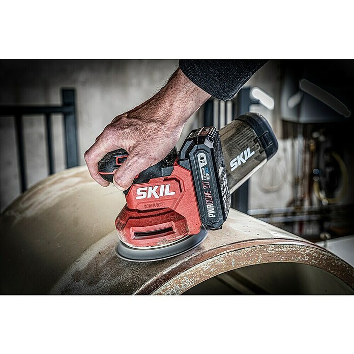 Skil PWRCore 20V Accu-excenterschuurmachine + Gratis Accu Compressor (Excl. accu) | BAUHAUS