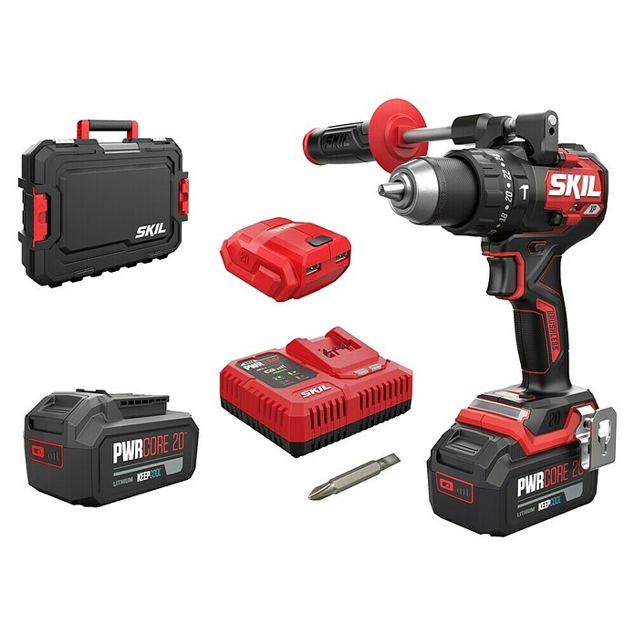 Skil PWRCore 20V Accu-klopboormachine + Gratis Accu Compressor () | BAUHAUS