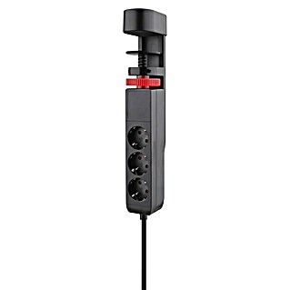 REV Napajalni razdelilnik za namizno montažo 3 x USB (Število vtičnic Schuko: 3 kos, Črna, Dolžina kabla: 3 m, Brez stikala)