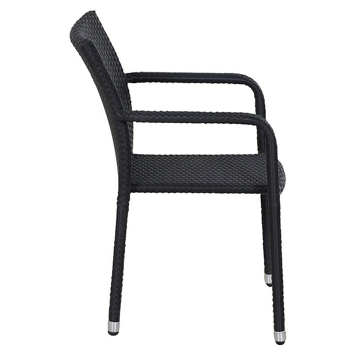 Gardamo Stapelstuhl Minas im Set (2 Stk., 100% Polyethylen, Schwarz, B x T x H: 56 x 60 x 83 cm) | BAUHAUS