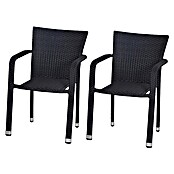 Gardamo Stapelstuhl Minas im Set (2 Stk., 100% Polyethylen, Schwarz, B x T x H: 56 x 60 x 83 cm) | BAUHAUS