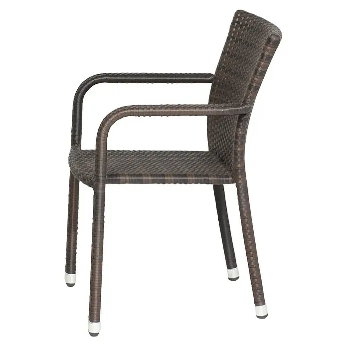 Gardamo Stapelstuhl Minas im Set - 2 Stk., 100% Polyethylen, Maron, B x T x H: 56 x 60 x 83 cm - Eleganter brauner Rattansessel mit Armlehnen und stabilen Beinen. Perfekt für Terrasse und Garten, bietet stilvollen Komfort im Freien.