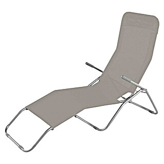 Gartenliege Menorca (Stahl, Klappbar, Taupe)