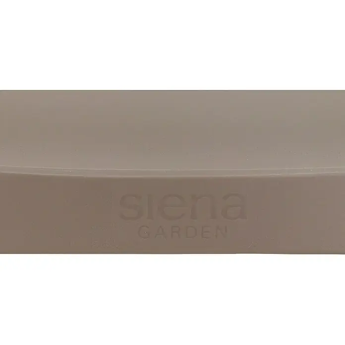 Siena Garden Urban Lights Gartenmöbel-Set Lane Sessel/Sola Tisch - 3 -tlg., Polypropylen, Taupe/Anthrazit, 80 x 80 cm - Nahaufnahme eines Siena Garden Produkts mit dem Logo. Elegantes Design für den Garten, das Qualität und Stil vereint.