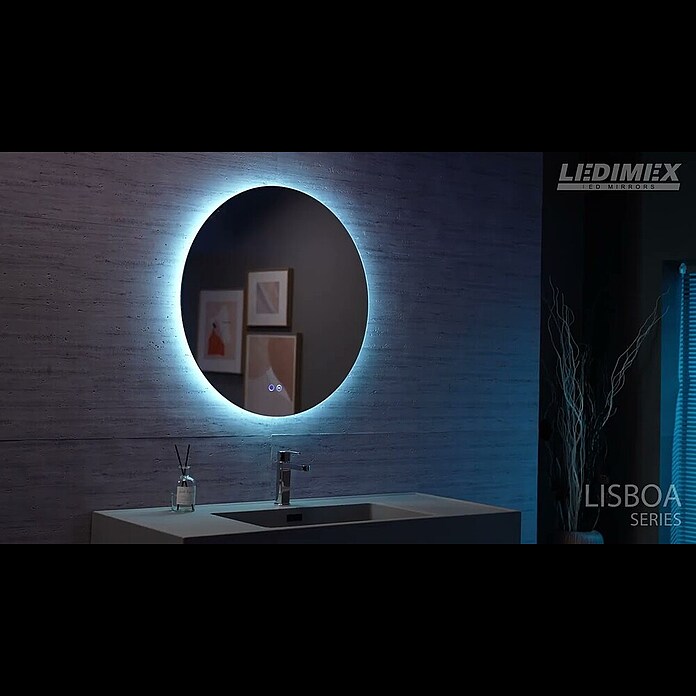 LedImex Espejo con luz LED Lisboa (Diámetro: 100 cm, Sensor, Función antivaho) | BAUHAUS