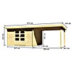 Karibu Blockbohlenhaus Bastrup 7 (333 x 674 cm, Wandstärke: 28 mm, Pultdach, Ausführung: Mit Anbau)