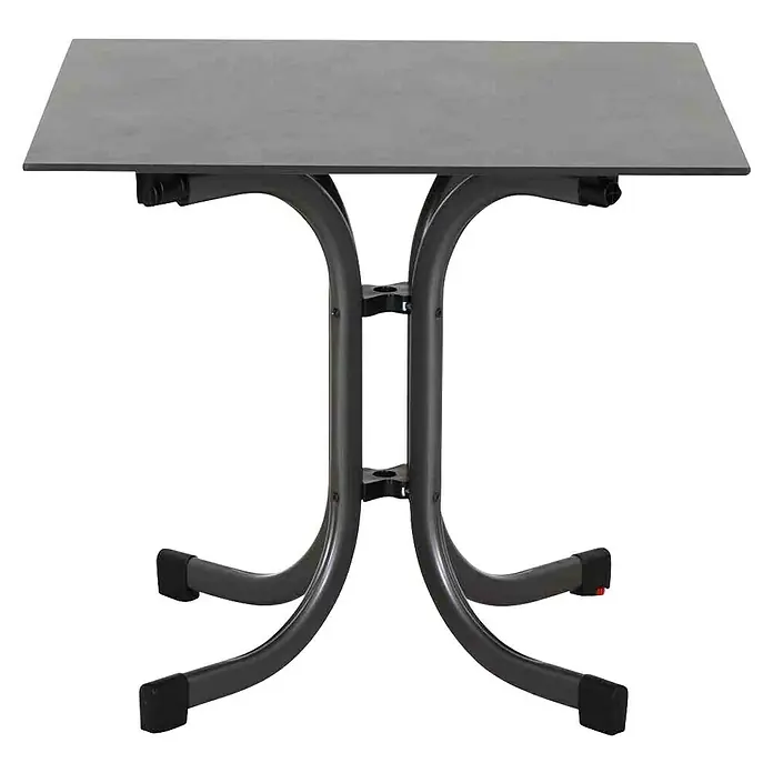 Siena Garden Urban Lights Gartenmöbel-Set Square Stuhl/Sola Tisch - 5 -tlg., Polypropylen, Olive/Anthrazit - Der graue Tisch mit dem X-förmigen Gestell ist eine stilvolle Ergänzung für jeden Raum. Das Design ist modern und die Tischplatte bietet viel Platz.