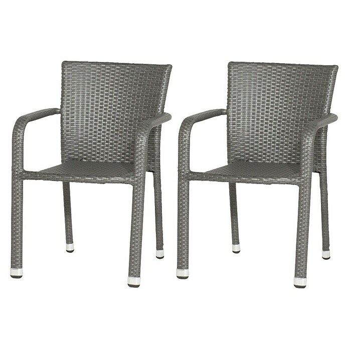 Gardamo Stapelstuhl Minas im Set (2 Stk., 100% Polyethylen, Grau, B x T x H: 56 x 60 x 83 cm) | BAUHAUS