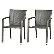 Gardamo Stapelstuhl Minas im Set (2 Stk., 100% Polyethylen, Grau, B x T x H: 56 x 60 x 83 cm) | BAUHAUS