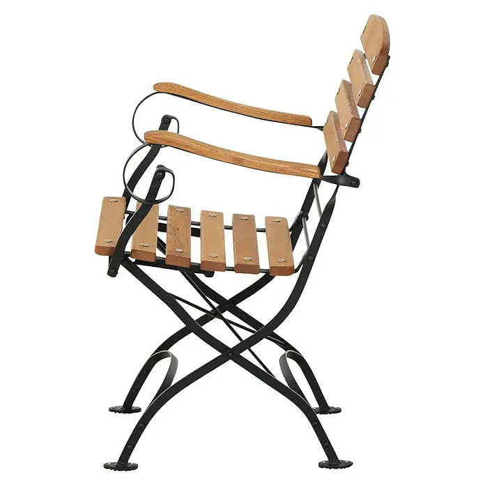Siena Garden Klappstuhl Peru - Robinienholz, Klappbar, Natur, Anthrazit, B x T x H: 60 x 57 x 87 cm - Elegantes Gartenmöbelstück: Ein Klappstuhl mit Armlehnen und Holzlatten. Ideal für Terrasse & Garten.
