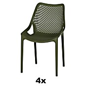 Siena Garden Urban Lights Stapelsessel Set District (4 Stk., Polypropylen, Stapelbar, Olive, B x T x H: 60 x 50 x 81 cm) | BAUHAUS