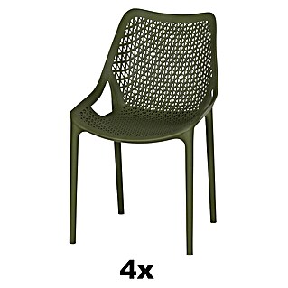 Siena Garden Urban Lights Stapelsessel Set District (4 Stk., Polypropylen, Stapelbar, Olive, B x T x H: 60 x 50 x 81 cm)