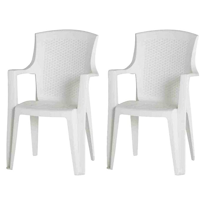 Stapelstuhl Eden Set (2 Stk., Stapelbar, Weiß, B x T x H: 55 x 46 x 91 cm) | BAUHAUS