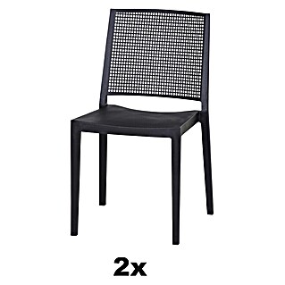 Siena Garden Urban Lights Stapelstuhl Set Square (L x B x H: 56 x 56 x 80 cm, Anthrazit, Gesamtstückzahl: 2 Stk.)