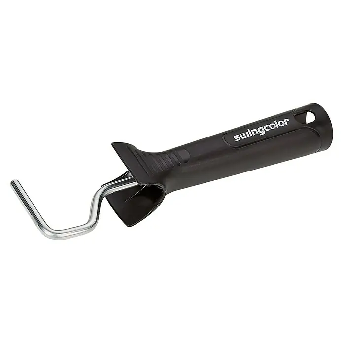 Farbroller-Bügel 1K - Bügellänge: 19 cm, Geeignet für: Walzen 5 - 7 cm, Bügelstärke: 6 mm - Swingcolor Farbwalzenbügel mit schwarzem Griff und gebogenem Metallbügel für gleichmäßiges Auftragen von Farbe auf Oberflächen.
