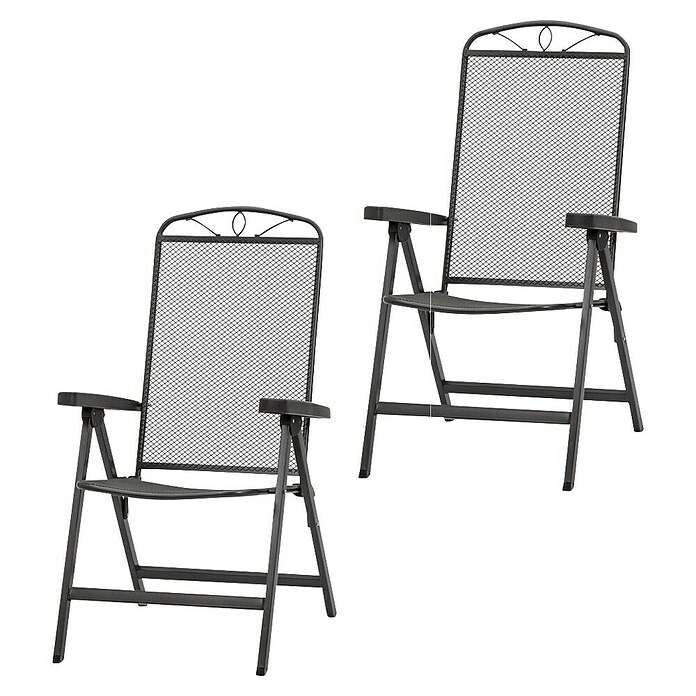 Siena Garden Klappstuhl Elda (B x T x H: 65 x 60 x 103 cm, Anthrazit, Verstellbare Rückenlehne) | BAUHAUS