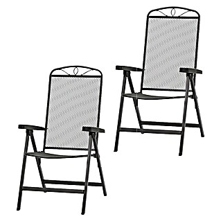 Siena Garden Klappstuhl Elda (B x T x H: 65 x 60 x 103 cm, Anthrazit, Verstellbare Rückenlehne)