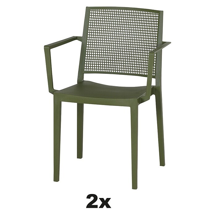 Siena Garden Urban Lights Stapelsessel Set Square (L x B x H: 56 x 56 x 80 cm, Olive, Gesamtstückzahl: 2 Stk.) | BAUHAUS