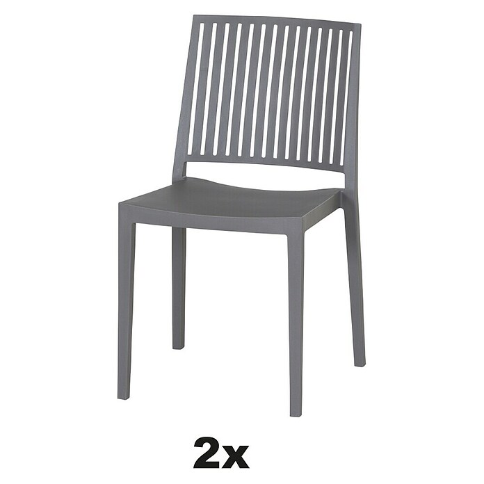 Siena Garden Urban Lights Stapelstuhl Set Lane (2 Stk., Polypropylen, Stapelbar, Grau, B x T x H: 57 x 56 x 80 cm) | BAUHAUS