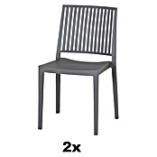 Siena Garden Urban Lights Stapelstuhl Set Lane (2 Stk., Polypropylen, Stapelbar, Grau, B x T x H: 57 x 56 x 80 cm) | BAUHAUS