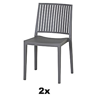 Siena Garden Urban Lights Stapelstuhl Set Lane (L x B x H: 56 x 57 x 80 cm, Grau, Gesamtstückzahl: 2 Stk.)