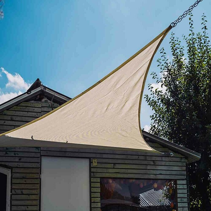 Siena Garden Sonnensegel Solino inkl. Zubehör-Set (L x B: 360 x 360 cm, Ecru, Dreieckig) | BAUHAUS