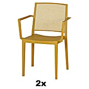 Siena Garden Urban Lights Stapelsessel Set Square (2 Stk., Polypropylen, Stapelbar, Mustard, B x T x H: 56 x 56 x 80 cm) | BAUHAUS