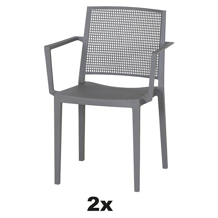 Siena Garden Urban Lights Stapelsessel Set Square (2 Stk., Polypropylen, Stapelbar, Grau, B x T x H: 56 x 56 x 80 cm) | BAUHAUS