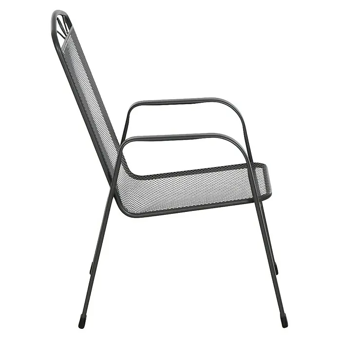 Siena Garden Gartenstuhl-Set Elda - 4 Stk., Stapelbar, Anthrazit, B x T x H: 46,5 x 75 x 94 cm - Dieser Stuhl hat ein Drahtgeflecht-Design für Sitz und Rückenlehne und ein schlankes, modernes Aussehen.