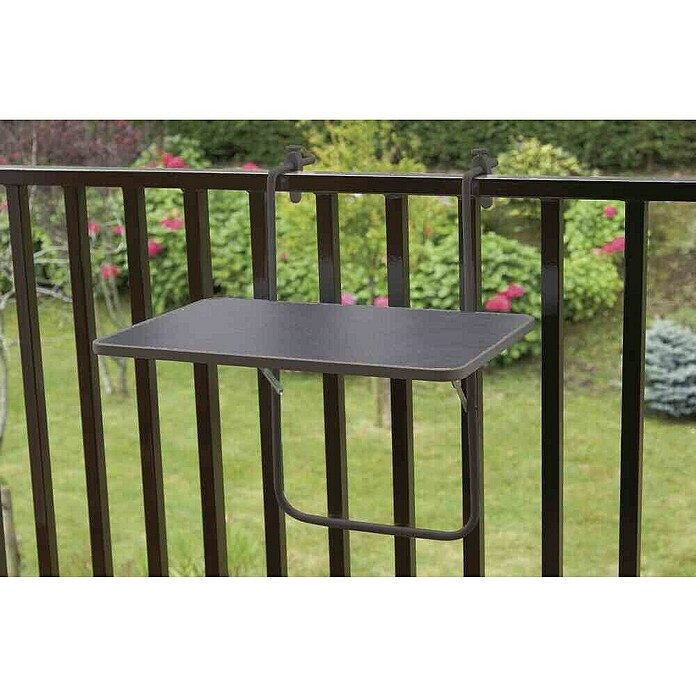 Alco Balkon-Hängetisch (L x B: 60 x 40 cm, Stahl, Kunststoff, Anthrazit, Klappbar) | BAUHAUS