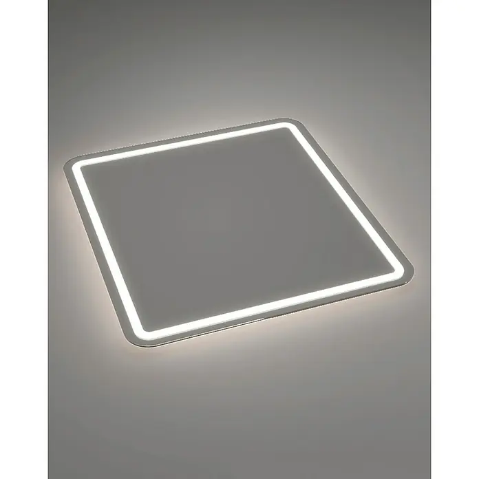 LedImex Espejo con luz Austria - 60 x 80 cm - Lámpara de techo LED cuadrada y minimalista con iluminación perimetral suave y ambiental, ideal para espacios modernos.