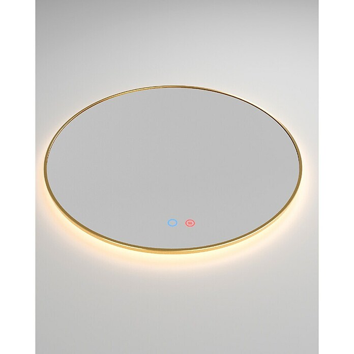LedImex Espejo con luz LED Fun (Diámetro: 60 cm, Sensor, Función antivaho, Oro) | BAUHAUS