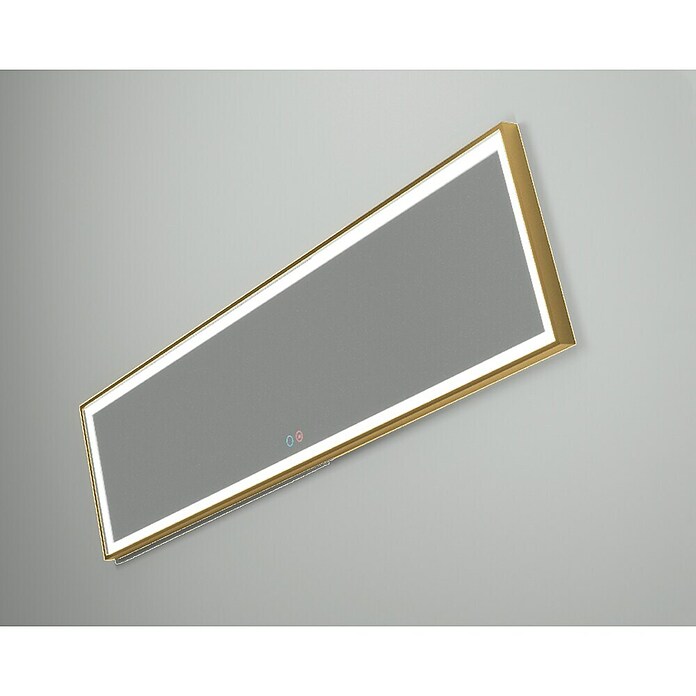 LedImex Espejo con luz LED New York (40 x 160 cm, Sensor, Función antivaho, Oro) | BAUHAUS